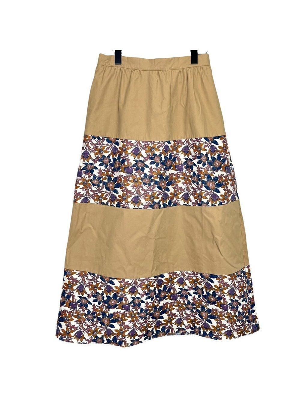NEW Sachin + Babi Tan and Floral Jacquard Maxi Skirt Size 12 - Picture 5 of 14